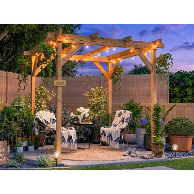 Dunster House Wooden Pergola Garden Plants Frame Utopia 2m x 2m (6' 6" x 6' 6")