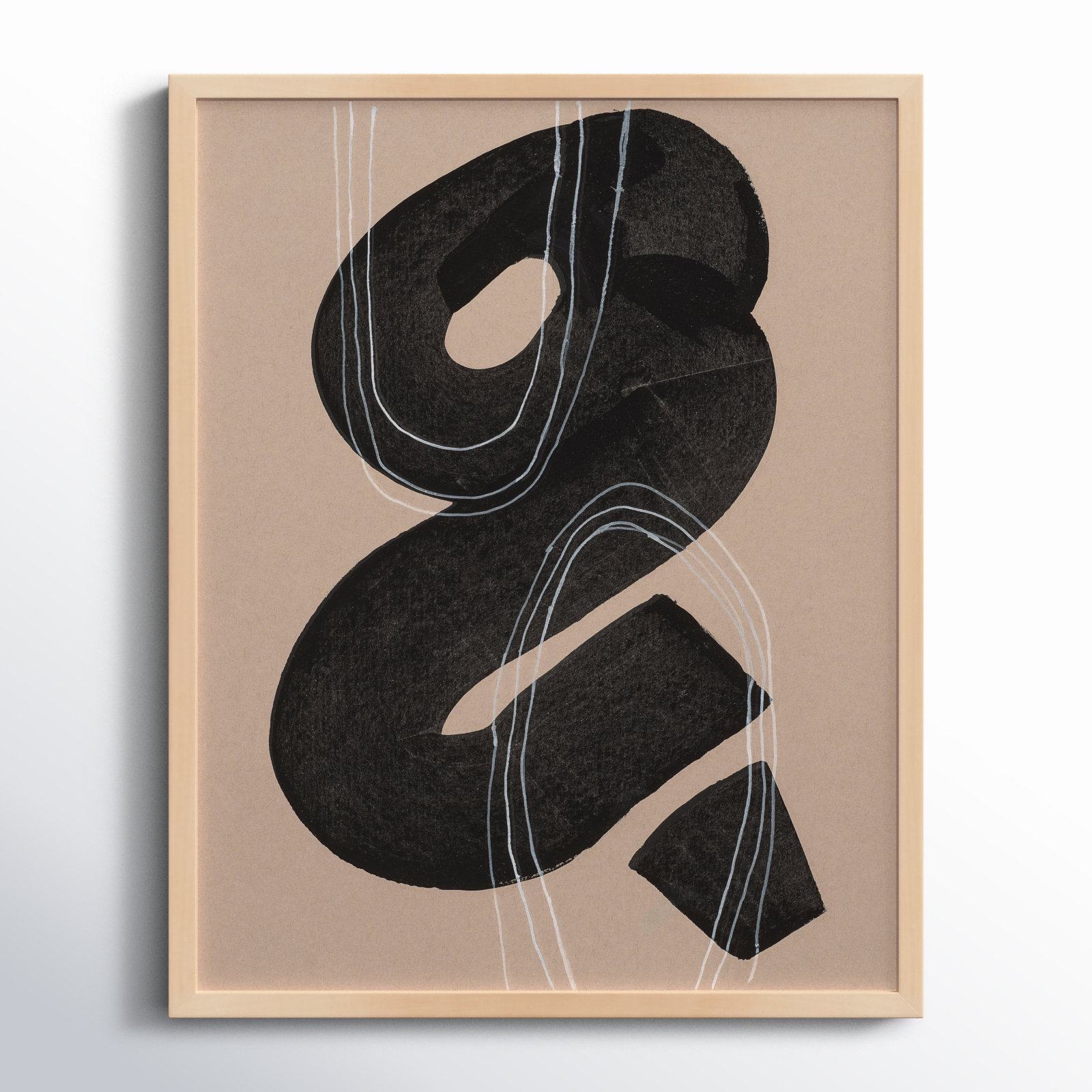 Free Form 5 by Andrea Stokes, Brown Framed, 20" H x 16" W x 1.25" D