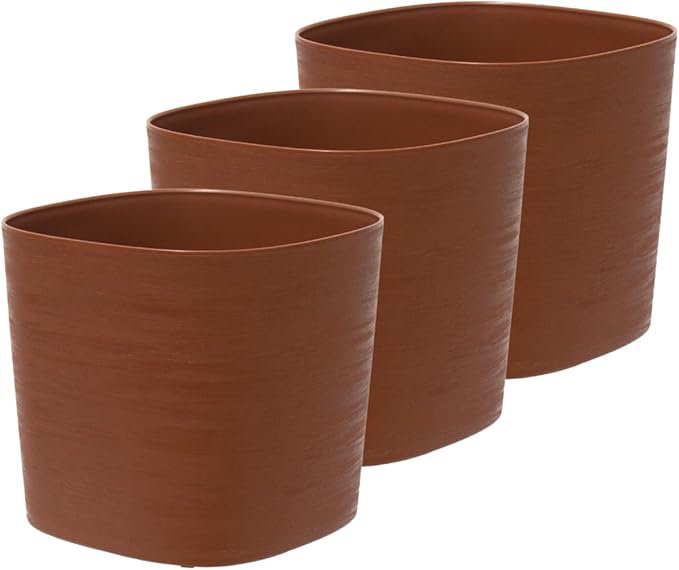Latitude Run® Recyclable Planter Pot, Capri, Medium (3 Pack), Clay