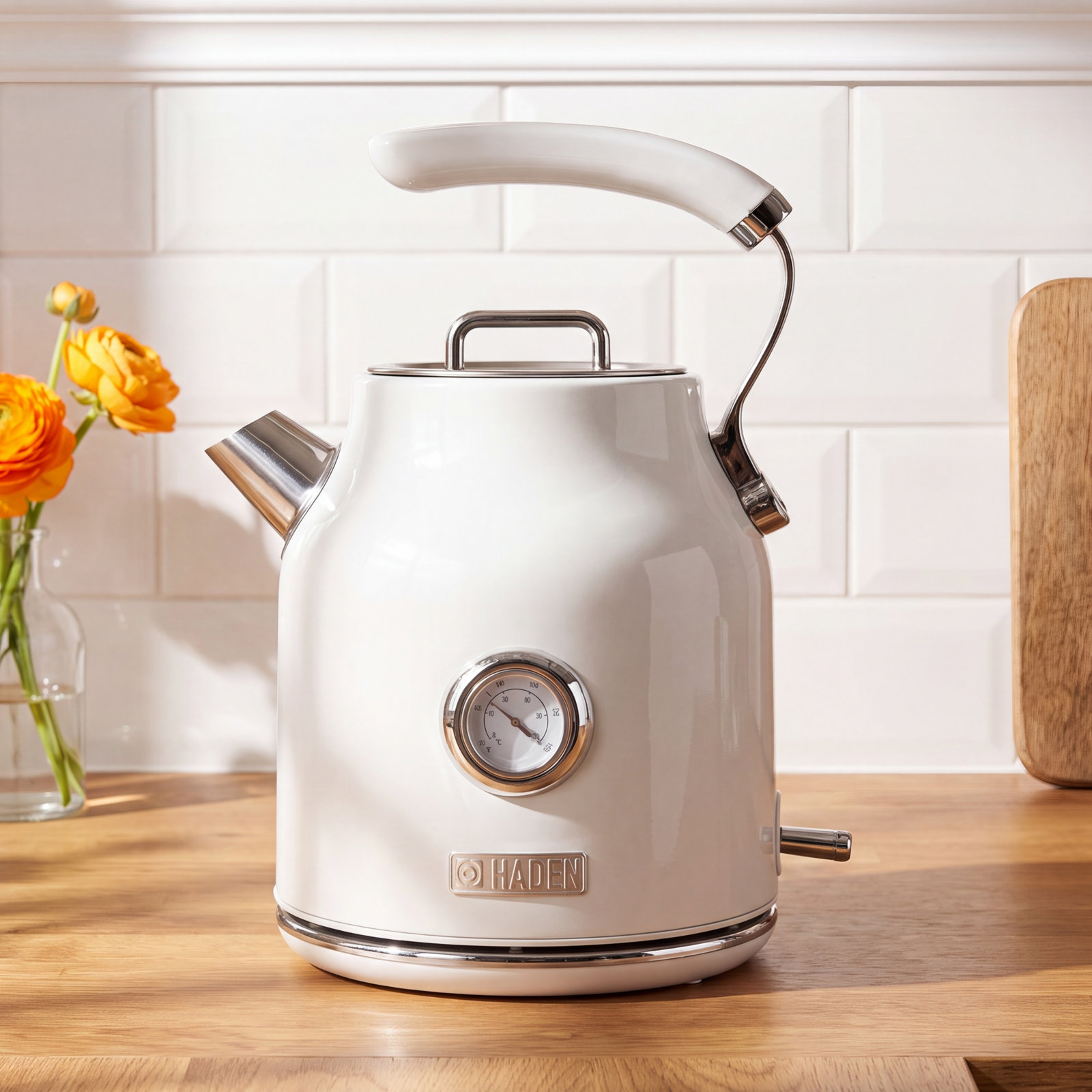 HADEN Dorset Stainless Steel Electric Kettle, Ivory
