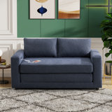 56.69'' Upholstery Sleeper Sofa With USB Charger Port And Side Storage Pocket