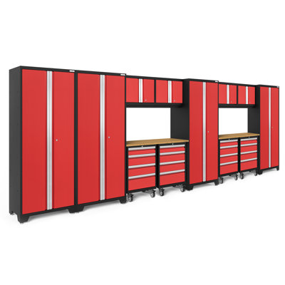 Ensemble de 14 armoires de rangement en acier pour garage