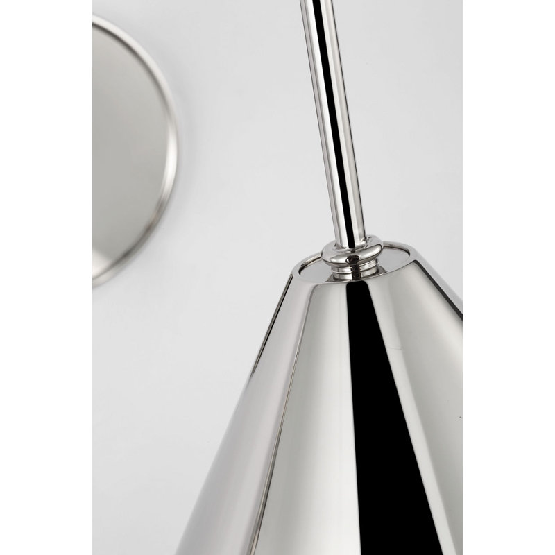 Malia 14" Arched Wall Light with Shade, Polished Nickel