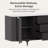 80'' Modern Fluted Solid Wood Sideboard Buffet with Adjustable Shelves Storage and Stone Slab Top