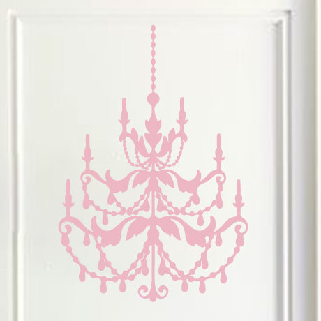 Décalcomanie murale lustre française, Rose œillet, H 24 po x l 16 po x P 0,01 po