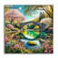  'Round Bridge - Magical Place' by Rey Klimt Acrylic Glass Wall Art, 12" x 12"