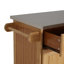 Chariot de cuisine intérieur en bambou compact avec plateau en acier inoxydable - Îlot de rangement mobile avec tiroir et armoire pour petits espaces
