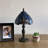 Lirette Tiffany Mini Table Lamp Dragonfly Blue Stained Glass 8"W*8"D*15"H
