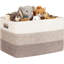 Woven Storage Basket with Handles, Cotton Rope Organiser