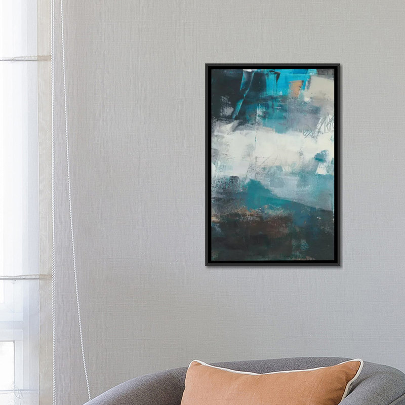 « umbra ii », reproduction sur toile, H 26 po x l 18 po x P 1,5 po, Toile avec cadre noir, Blanc