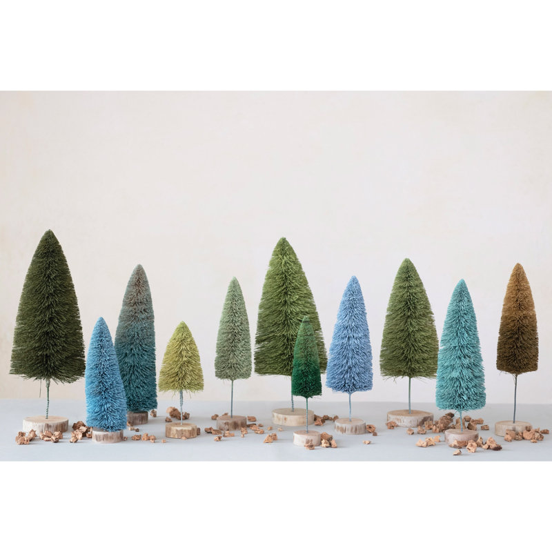 Arbre à brosse en sisal avec base en bois