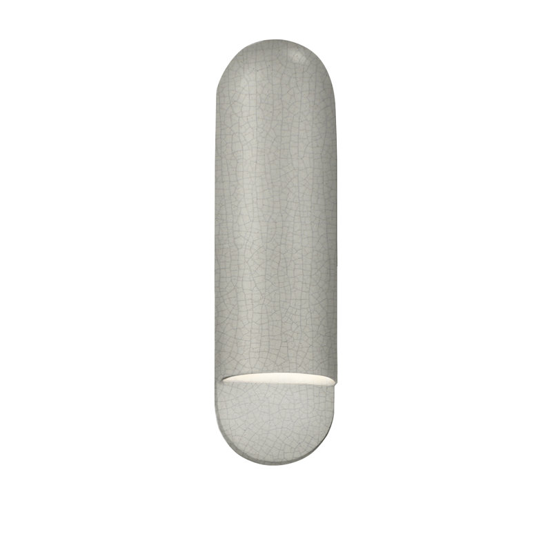 Plafonnier encastré d'extérieur câblé Bharath, Blanc craquelé, H 20 po x l 5 po x P 4 po