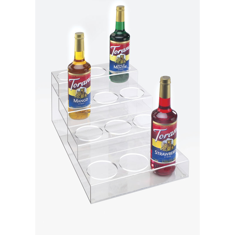Organisateur transparent à 4 étages et 12 bouteilles en acrylique