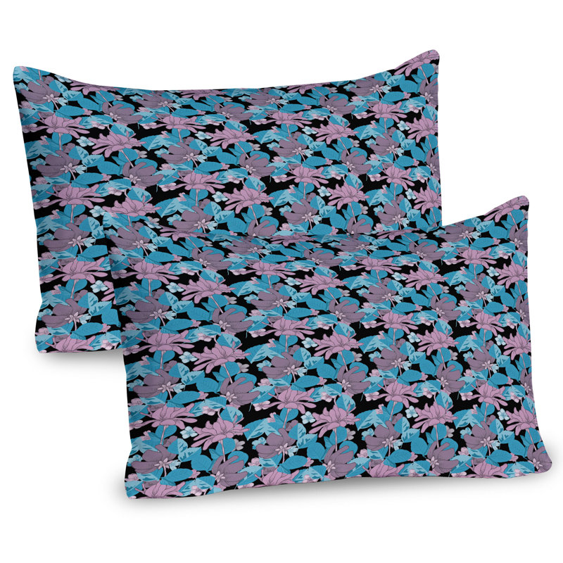 Ensemble de 2 taies décoratives à motif floral tropicales Ambesonne