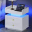 Ensemble de lit plateforme intelligent avec table de chevet moderne à DEL 2 pièces - Ensemble de chambre à coucher lumineuse 3 pièces-1261307904-1261307917