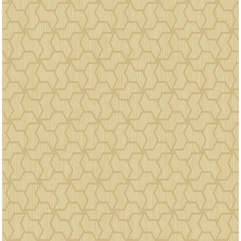  Papier peint à motif géométrique en treillis Zaira, Doré métallique