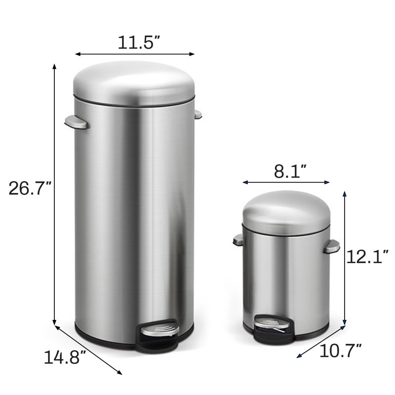 Steel Step On Trash Can