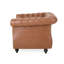 Chaise de salon en tissu d'ameublement Pu, brun, avec détails magnifiquement décoratifs