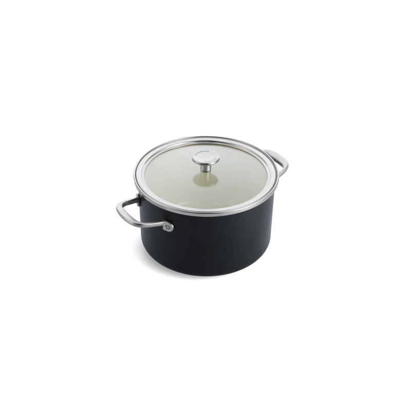 KitchenAid Steel Core Enamel Casserole with Lid, 6L, 24cm, Matte Black