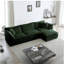 Canapé modulaire surdimensionné en L avec repose-pieds réversible en chenille verte Free Combination Comfy Upholstery