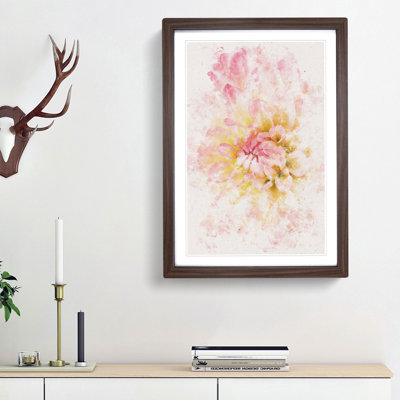 Pink Dahlia Flower Abstract - Picture Frame Painting Print