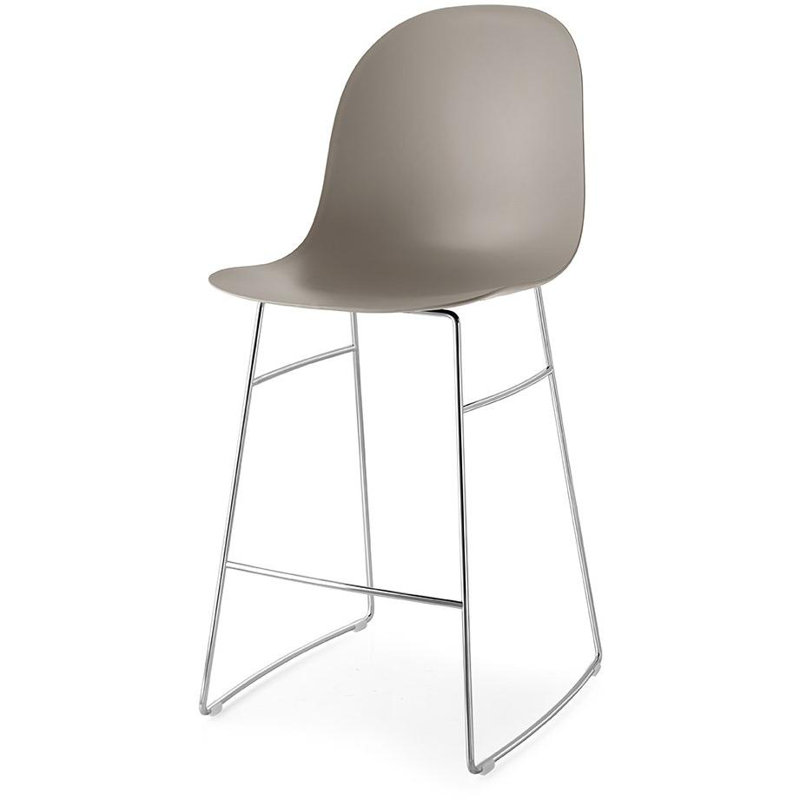 Academy Counter Stool with Chromed Frame, Matt Taupe, Counter Stool (25.59" Seat Height)