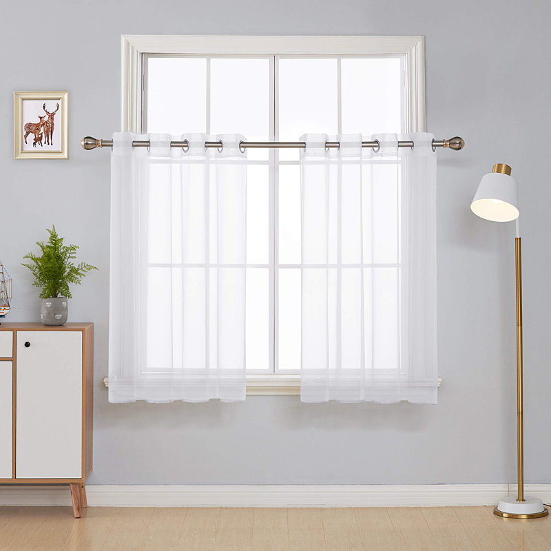 Gainsborough Sheer Curtain Pair, 52" W x 45" L, White