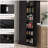HOMCOM 72.5" kitchen storage cabinet, with 4 doors and adjustable shelves, independent kitchen cabinet, for dining room, MDF black