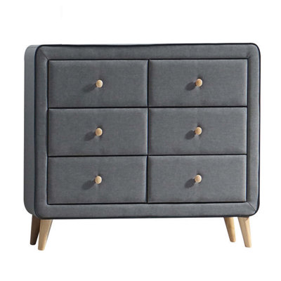 Commode, tissu gris clair