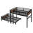 Metal Bunk Bed/Metal Loft Bed,Separable Bunk Beds,With Raised Security Fence,Walnut Color-771683491-771683488