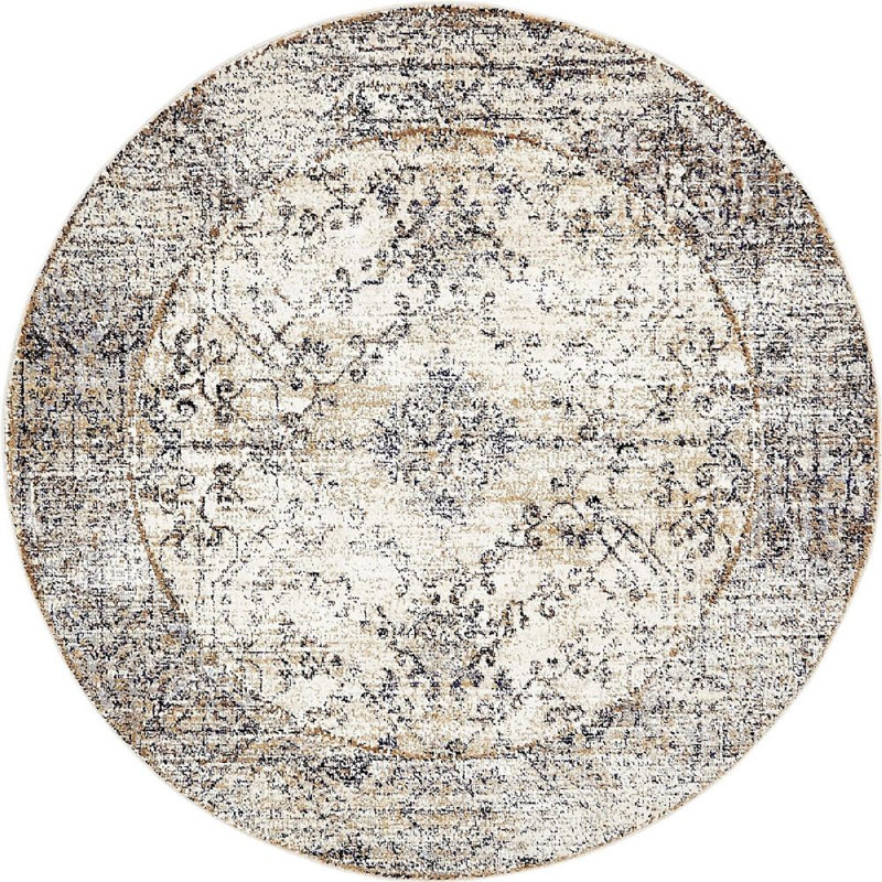 Widger Ikat Indoor Rug, Round 5'