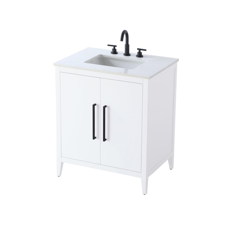 30 Inch Single Bathroom Vanity, White