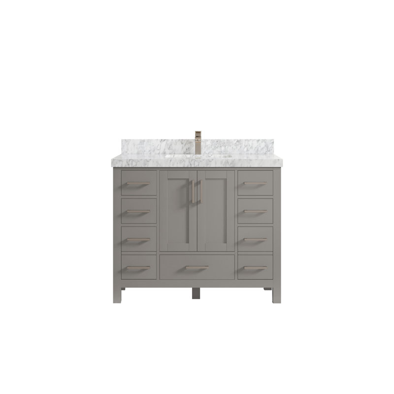 Ensemble de meuble-lavabo simple 42 po Malibu, Marbre de Carrare