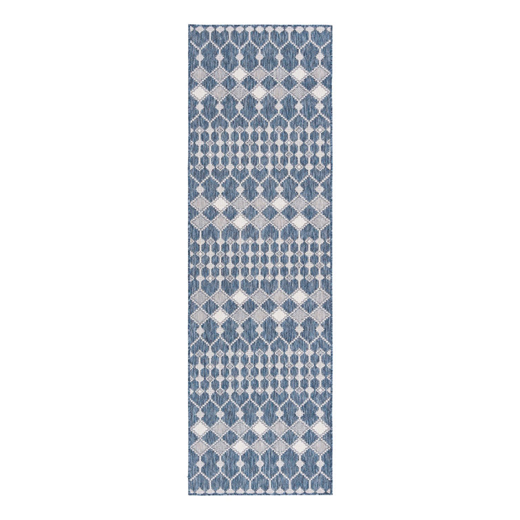 Blue Traliccio Indoor/Outdoor Trellis Rug