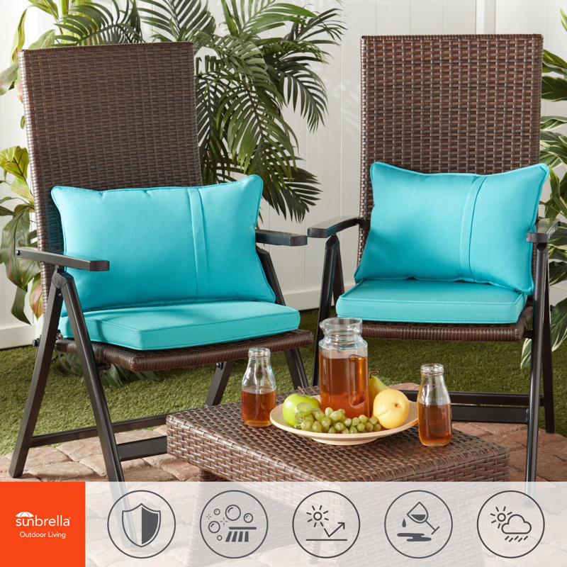 Sunbrella Outdoor Dining Chair Seat Pad, Canvas Aruba