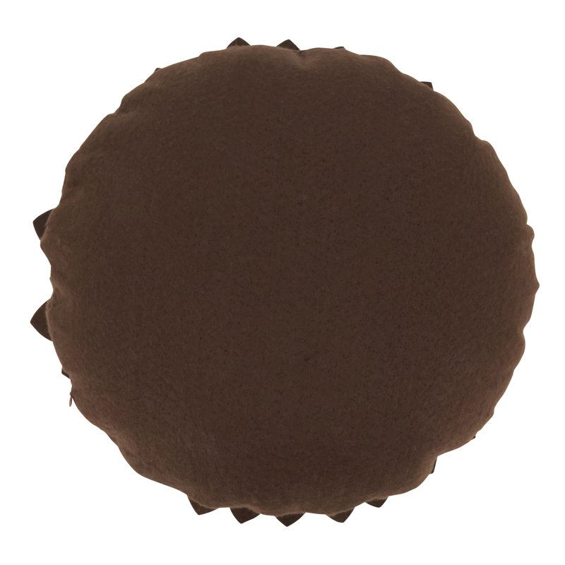 Fleur De Jardin Collection Ruffled Throw Pillow, 13" x 13", Chocolate