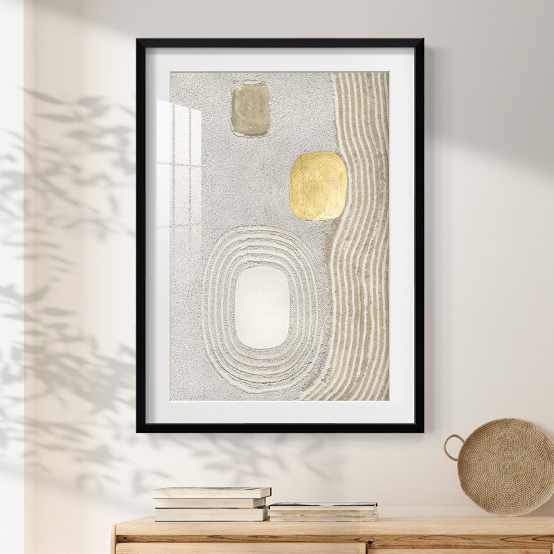 Golden Ishi II - impression encadrée, H 28,5 po x l 20,5 po, Noir