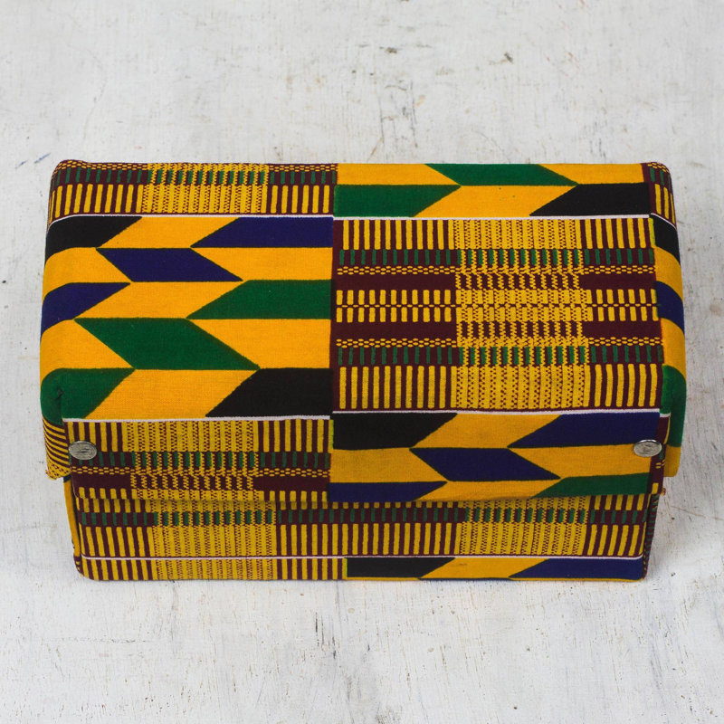 Boîte à bijoux en coton Kente Treasure