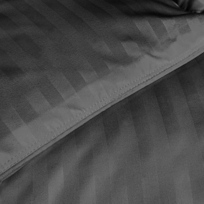 Charcoal Striped Reversible Microfiber Down Alternative Comforter
