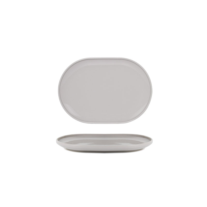 Plaque biseautée ovale 13 po x 9 po - Pierre, gris