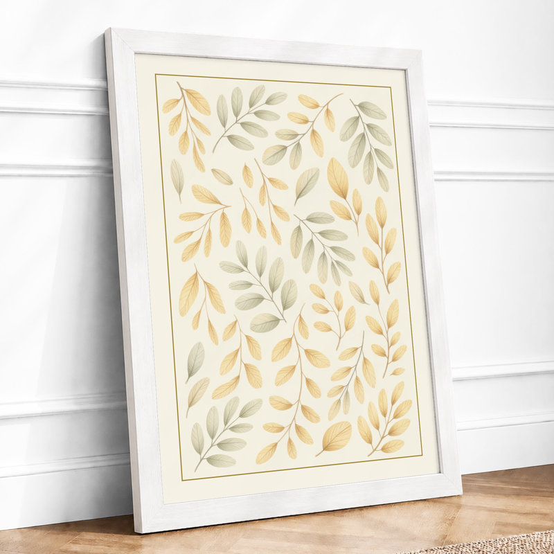 Scattered Foliage Botanical - Print, A1 - 84.1 x 59.4 cm, White