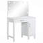 Ensemble coiffeuse Elijah blanc et gris foncé avec éclairage et tabouret