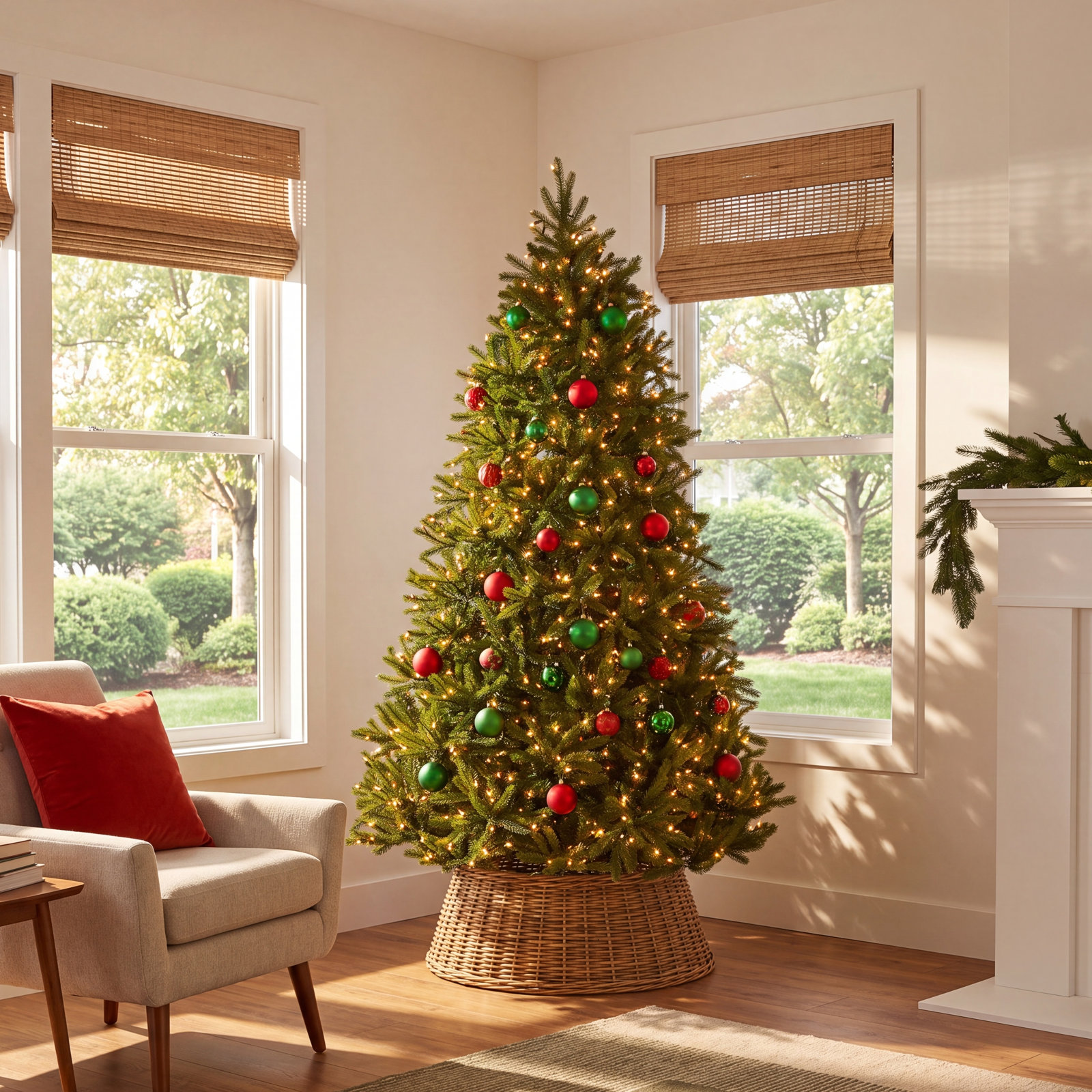 Pre-Lit Fir Christmas Tree, 6'