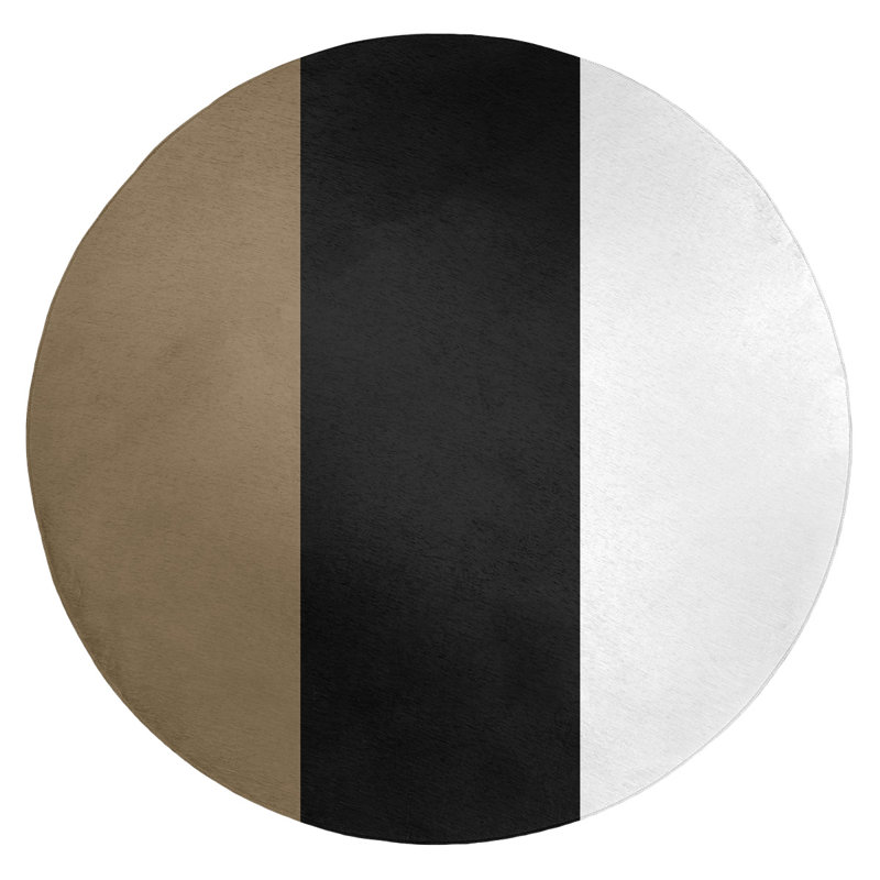 Tapis doré/noir, Rond 5 pi