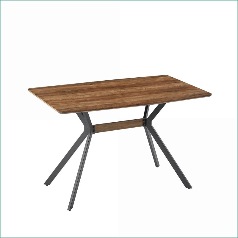 Dining Tables | Mesa de Comedor | Modern Minimalist 47 Inch MDF Top Black Metal Legs for Dining Room Kitchen Office | Rectangle