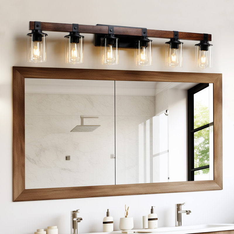 42" Rustic 6-Light Vanity Light