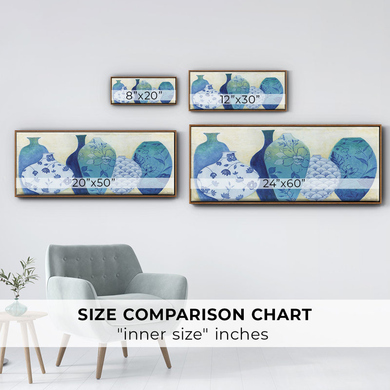 Chinoiserie Home - Toile encadrée, H 8 po x l 20 po