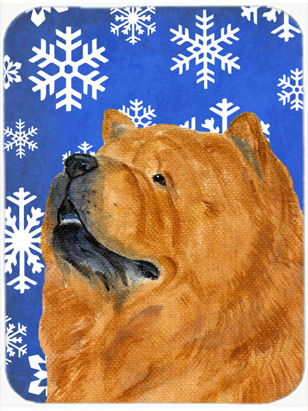 Planche à découper en verre de chow à aile de vacances chow Ashlynn, Bleu / Blanc