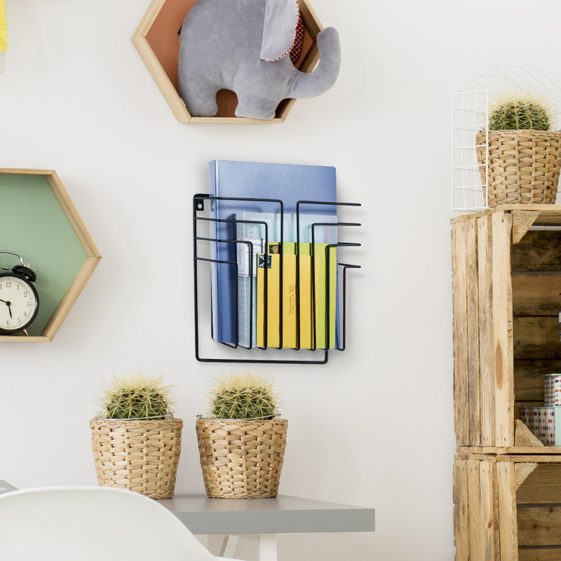 Wall Art Deco Black Holder Magazine Rack