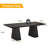 63" Black Modern Farmhouse Dining Table, Rectangular Kitchen Dinner Table for Dining Room, Large Kitchen Table for 4-6 People-1933355830